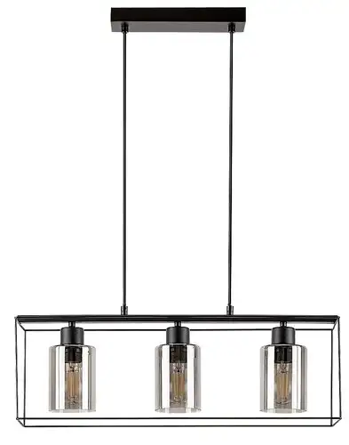 RABALUX Cedvik, crna metalna visilica, E27 3x25W, IP20