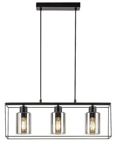 RABALUX Cedvik, crna metalna visilica, E27 3x25W, IP20