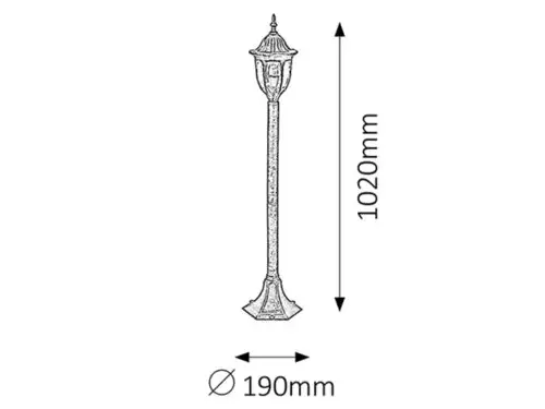 RABALUX Milano spoljna lampa1m E27 60W staro zlato IP43
