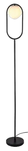 RABALUX Ghita, podna lampa 1xE27, metal crna/belo staklo, visina 170cm