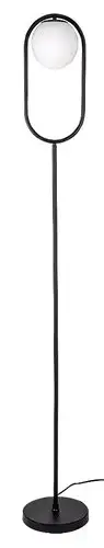 RABALUX Ghita, podna lampa 1xE27, metal crna/belo staklo, visina 170cm