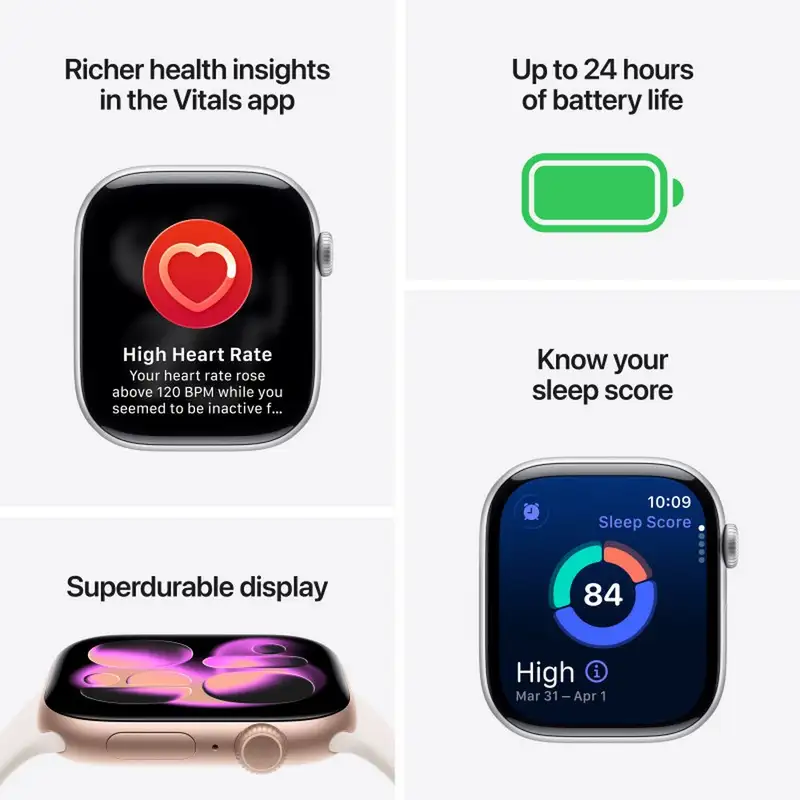 APPLE Watch S11 Cellular 42mm Gold Titanium Case with Light Blush Sport Band - M/L mf8x4rk/a