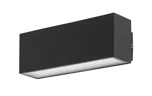 RABALUX Mataro,  LED spoljna zidna crna aluminium/staklena maska, 10W, 720lm (bez stakla: 1200lm), 4000K