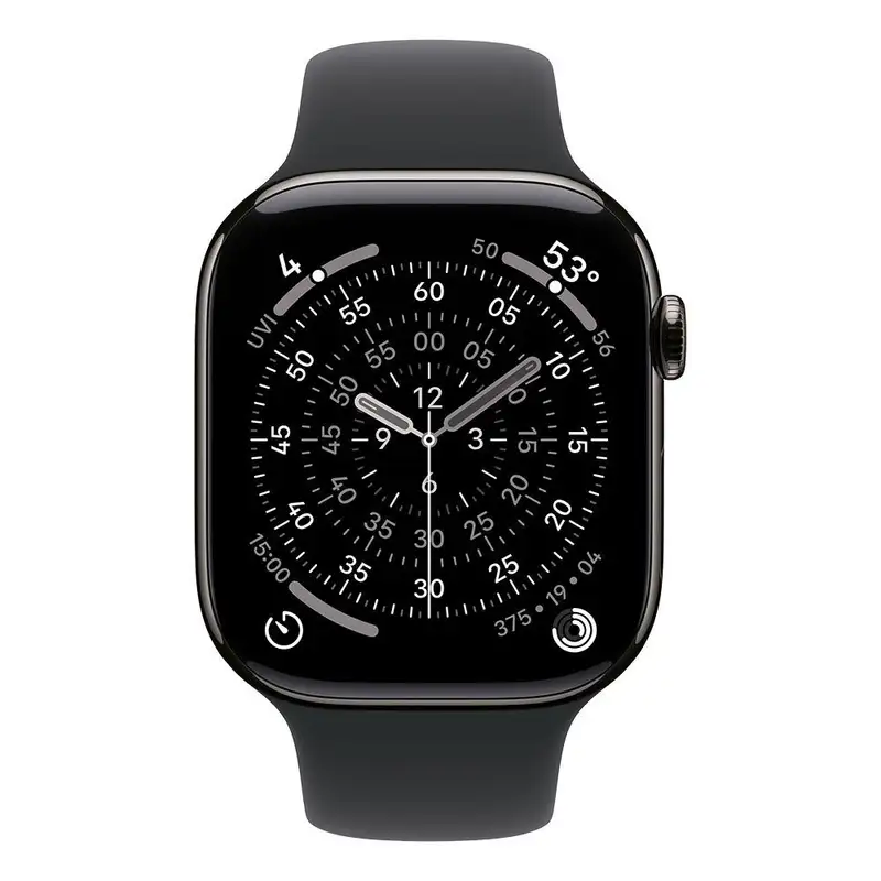 APPLE Watch S11 Cellular 46mm Slate Titanium Case with Black Sport Band - S/M mfd14rk/a