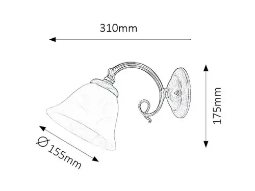 RABALUX Beckworth zidna lampa E14 40W bronza