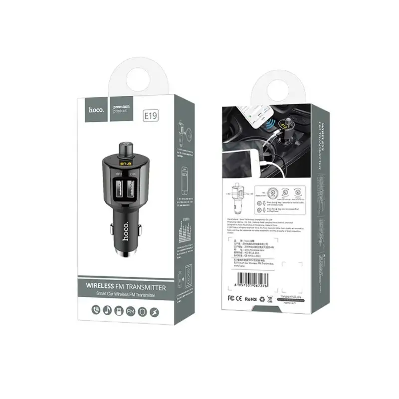 HOCO E19 Smart BT, FM Trans, Charger 2.4A, USB
