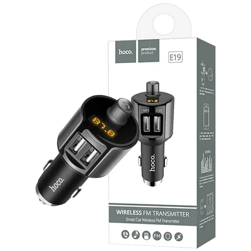 HOCO E19 Smart BT, FM Trans, Charger 2.4A, USB