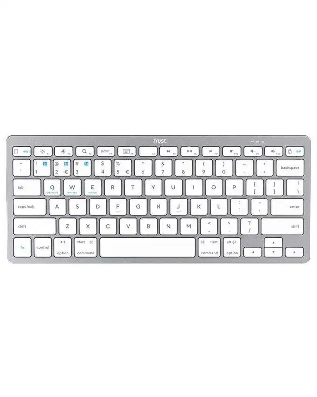 TRUST Basics bezicna tastatura US sivo bela