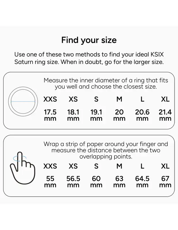 KSIX Smart Ring Size 10 Black BSR01N10