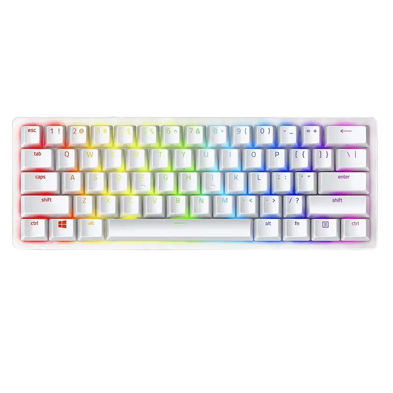 RAZER Huntsman Mini Mercury Edition 60% Opto-Gaming Keyboard Clicky Purple Switch