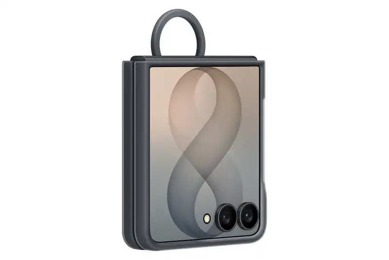 SAMSUNG Galaxy Z Flip8 Silicone Ring Magnet Case Black EF-EF776CBEGWW