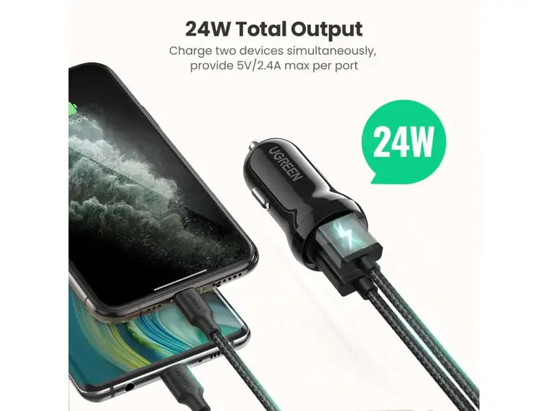 UGREEN ED018 Usb punjac za kola 2USB FAST 4.8A