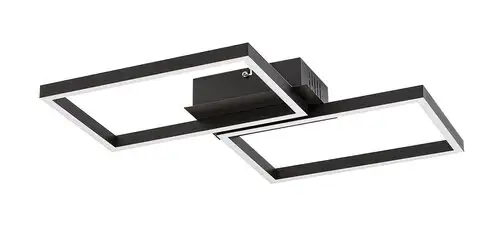 RABALUX Ludano, LED plafonska crna sa pozadinskim Magic RGB, daljinski, dimabilna, 40W, 2400lm, 2700-6500K, 46x41cm