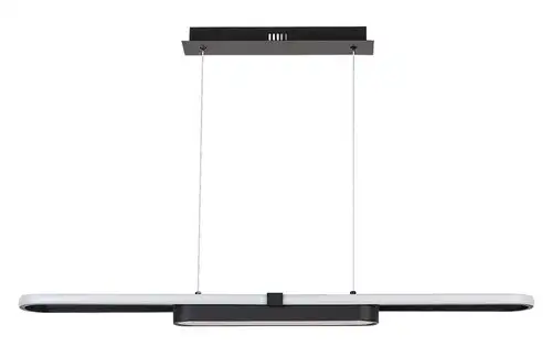 RABALUX Contessa, LED visilica crna metal, 48W, 2550lm, 4000K, 100cm, podesiva visina: 50-120cm
