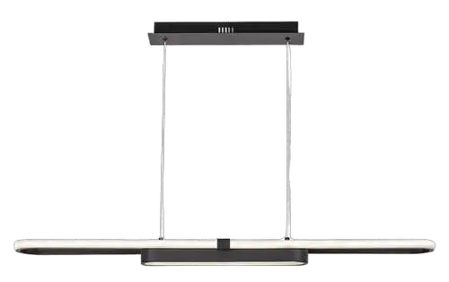 RABALUX Contessa, LED visilica crna metal, 48W, 2550lm, 4000K, 100cm, podesiva visina: 50-120cm