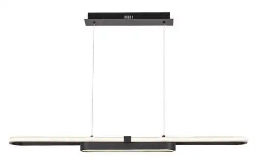 RABALUX Contessa, LED visilica crna metal, 48W, 2550lm, 4000K, 100cm, podesiva visina: 50-120cm