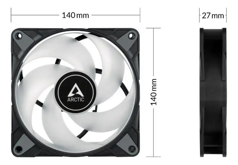 ARCTIC P14 PWM PST A-RGB 3 pack ACFAN00257A 140mm Black