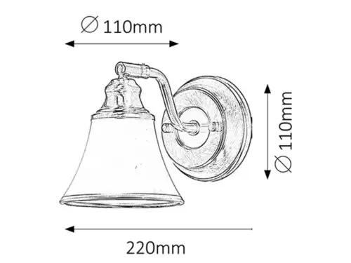 RABALUX Grando zidna lampa E14 1x40W bronza/belo