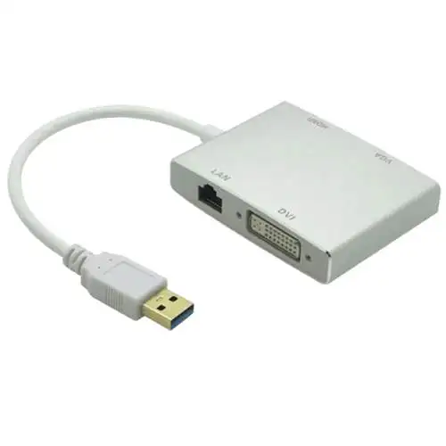 LINKOM Adapter-konvertor USB 3.0 to HDMI+VGA+DVI+RJ45
