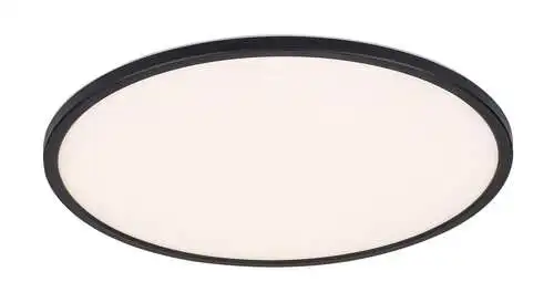 RABALUX Ezio, LED plafonjera dimabilna 22W, 2000lm, 3000K, 42cm, IP20, plastika/crni prsten