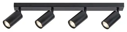 RABALUX Solo, plafonska crna metal spot lamp, 4xGU10