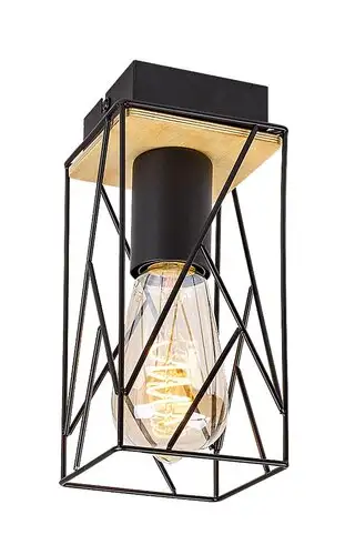 RABALUX Boire, plafonska lampa, crna metalna/drvena , E27 1x40W IP20