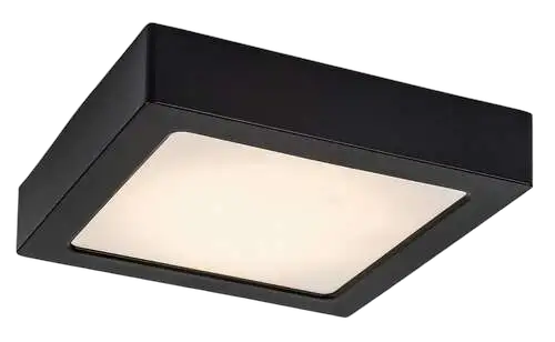 RABALUX Shaun2 plafonjera 15W 3000K crna cetvrtasta