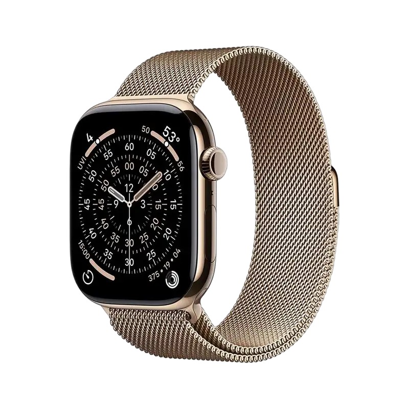 APPLE Watch S11 Cellular 42mm Gold Titanium Case with Gold Milanese Loop mf8y4rk/a