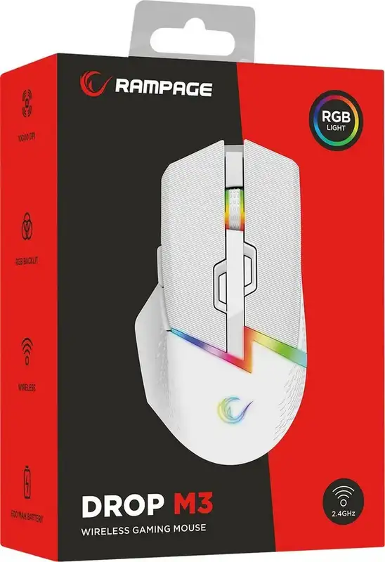 RAMPAGE DROP M3 RGB Wireless White