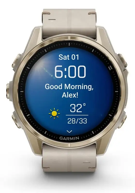 GARMIN Fenix 8 43mm Sapphire Fog Gray Leather