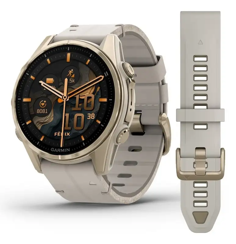 GARMIN Fenix 8 43mm Sapphire Fog Gray Leather