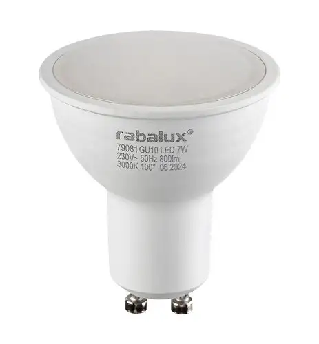 RABALUX LED sijalica GU10, 7W, 800lm, 3000K,  dimabilna