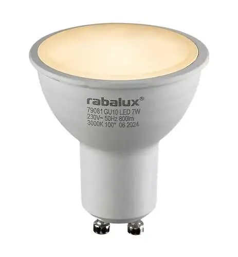 RABALUX LED sijalica GU10, 7W, 800lm, 3000K,  dimabilna