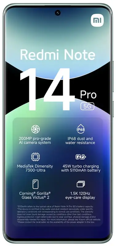 XIAOMI Redmi Note 14 Pro 5G 8GB/256GB Coral Green MZB0INNEU