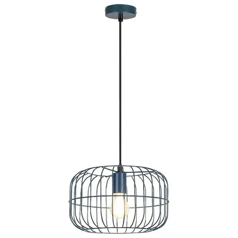 RABALUX Xenia, metal pendant lamp, E27 1x MAX 60W, blue, D300 mm, textile cable