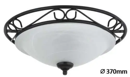 RABALUX Athen plafonjeraD37 E27 2x60W mat crno