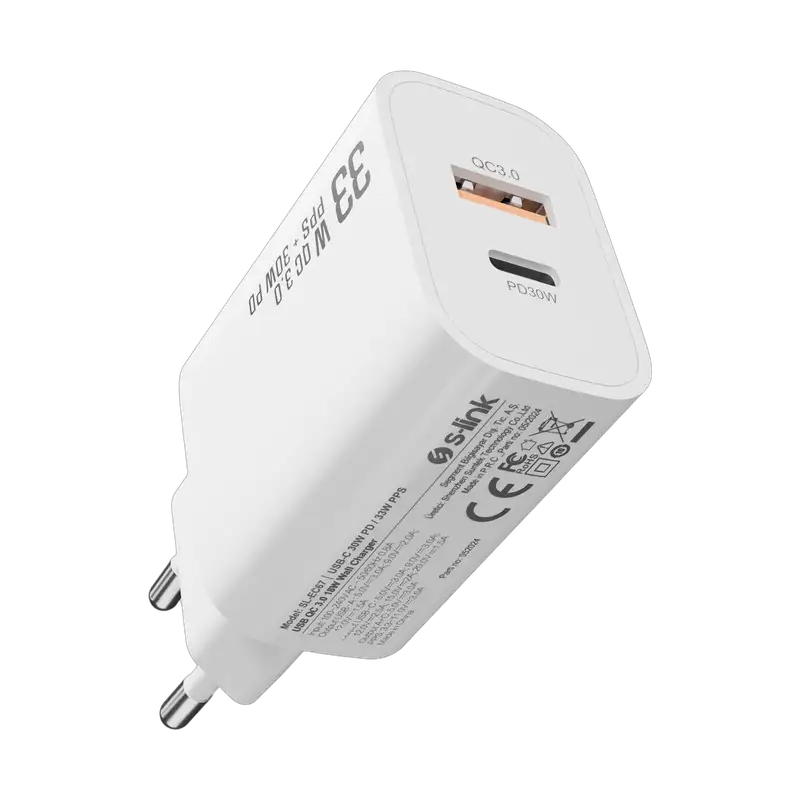 S-LINK SL-EC67 USB-A USB-C 30W PD