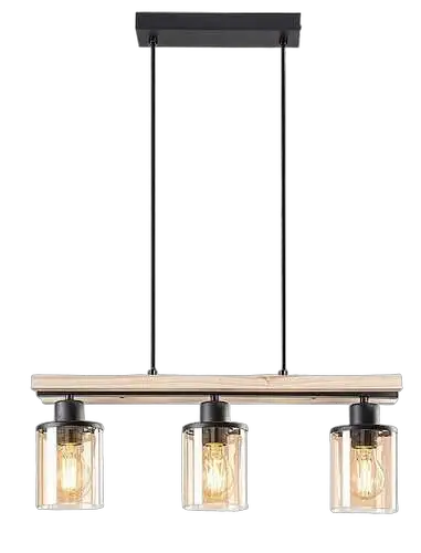 RABALUX Niylah, crna metalna visilica, E27 3x25W, IP20