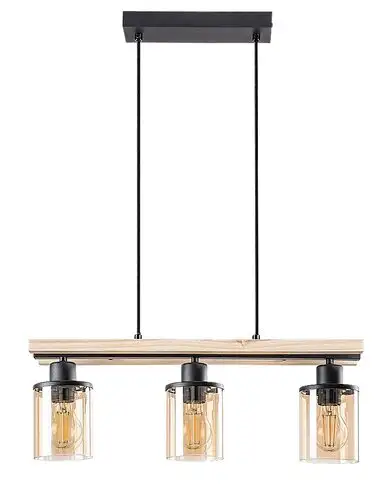 RABALUX Niylah, crna metalna visilica, E27 3x25W, IP20