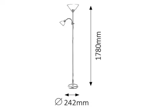 RABALUX Action podna lampa sa citacem E27+E14 bela/bela