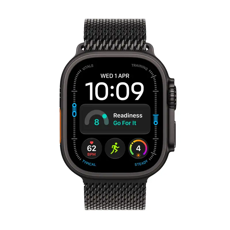 APPLE Watch Ultra 4 Cellular 49mm Black Titanium Case with Black Titanium Milanese Loop - M mjav4se/a