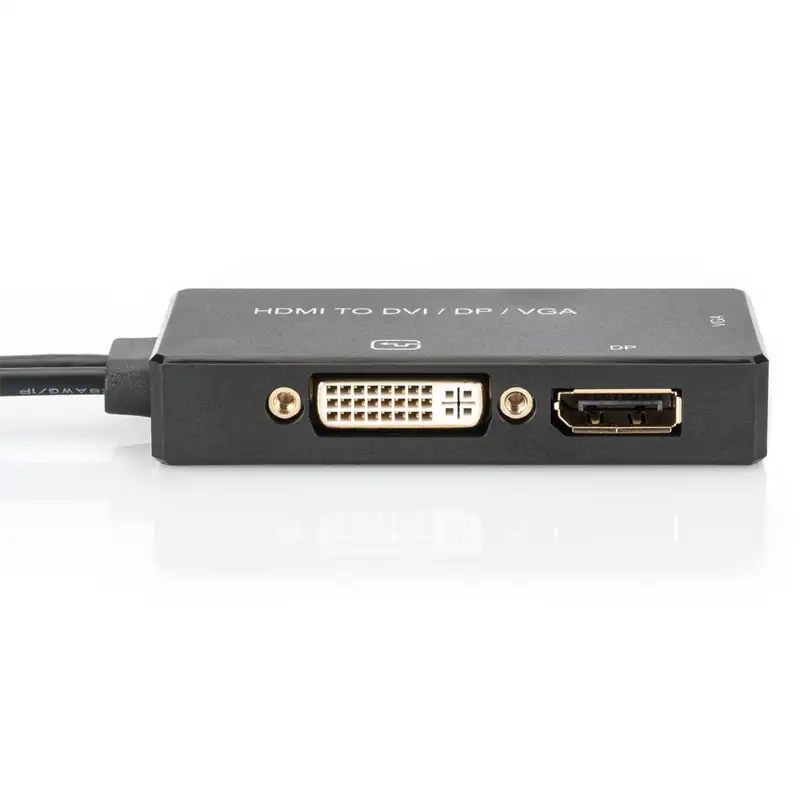 DIGITUS Adapter HDMI na DP/DVI/VGA 0.2m crni