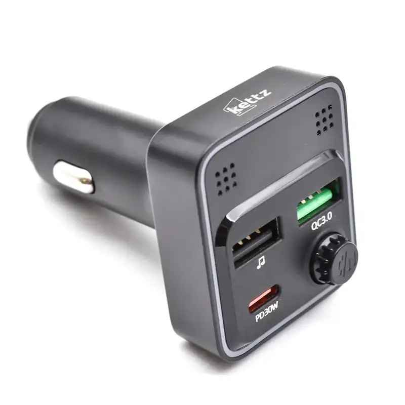 KETTZ FM Transmiter i Punjac Paya – 2×USB QC3.1 + Type-C, LED