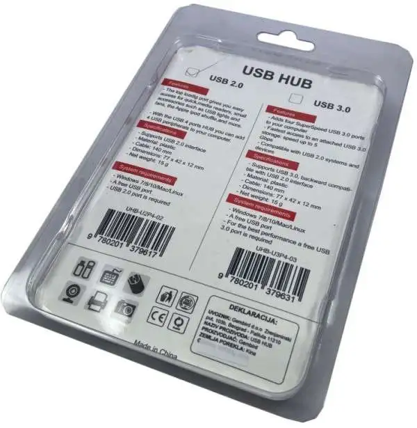 GEMBIRD UHB-U2P4-02 USB2.0 4-port HUB black