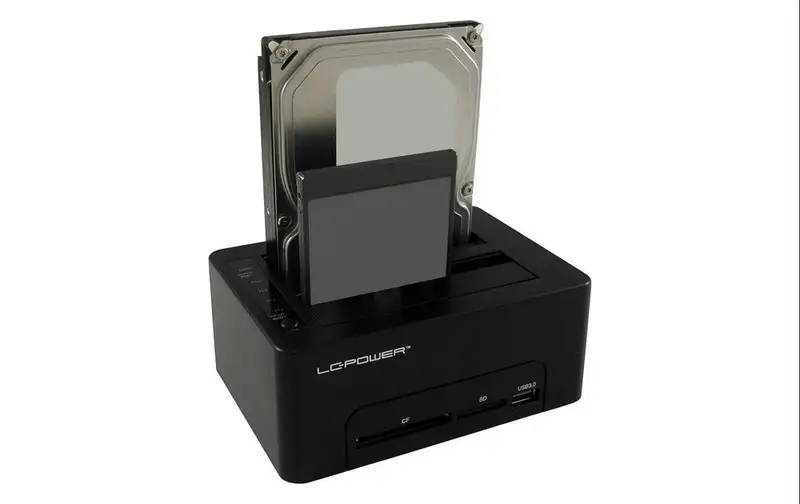 LC POWER LC-DOCK-U3-CR 2xSSD/HDD, Black, Cardreader,1xUSB3.0 HUB