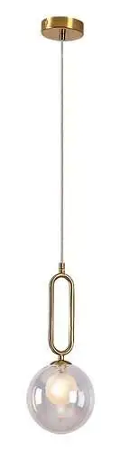 RABALUX Rosehip, visilica champagne metal / multikolor staklo, 1xG9