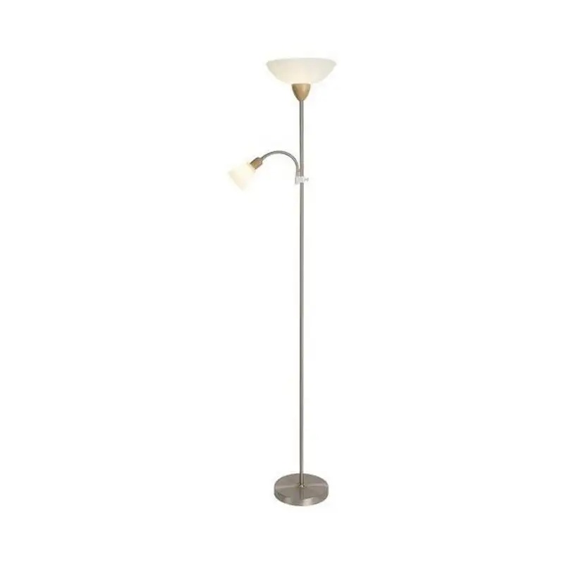RABALUX Diana podna lampa sa citacem E27+E14 brušeni hrom/drvo/bela