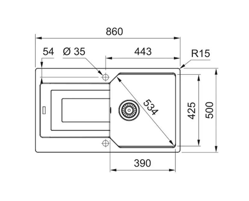 FRANKE UBG 611-86 MAT CRNA 114.0639.653