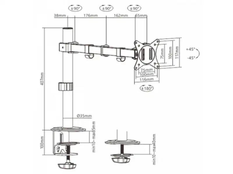 GEMBIRD MA-D1-01 stoni drzac za monitor jedna ruka