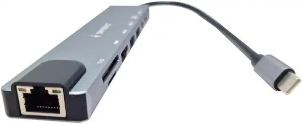 GEMBIRD A-CM-COMBO8-05 USB HUB Type-C 8-in-1 multi-port adapter USB-C+USB-A+HDMI+PD+card+RJ45
